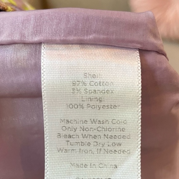 Talbots Lavender Green Aqua Floral Cotton Spandex Lined Zip Mini Skirt Summer - Picture 6 of 10